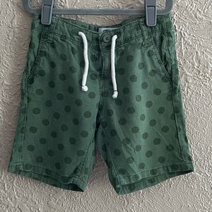 Linen Blend Green Polka Dot Shorts